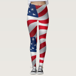 usa Fahne patriotische Muster rot blaue Farben Leggings