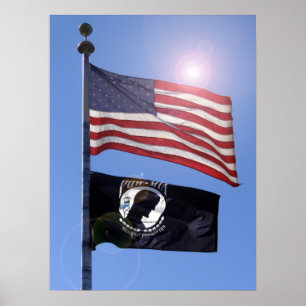 USA-Fahne & POW MIA-Fahne Poster