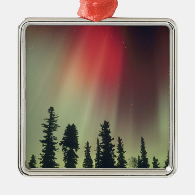 USA, Fairbanks area, Central Alaska, Aurora Silbernes Ornament (Vorne)
