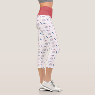 USA, Feuerwerkskörper und Feuerwehr Capri Leggings