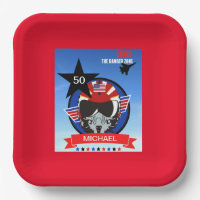 USA Fighting Jet Pilot Birthday Party Paper Teller