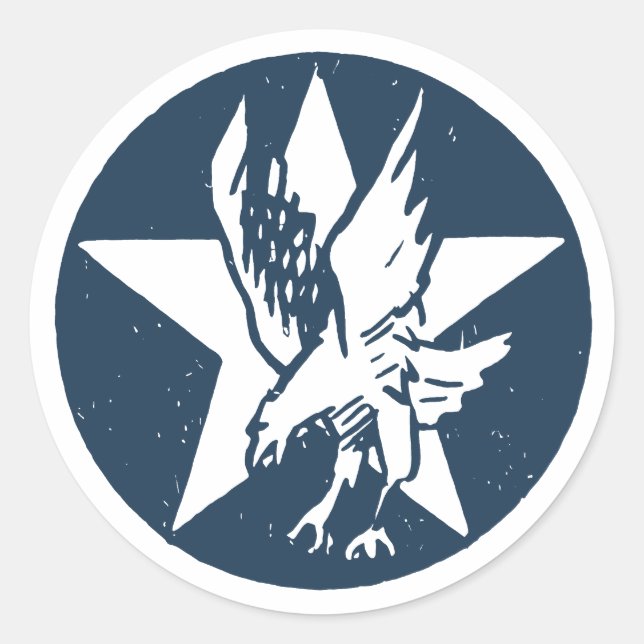 USA Fighting Squadron Insignia Runder Aufkleber (Vorderseite)