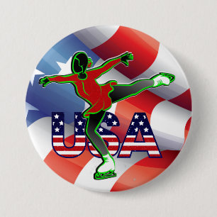 USA Figure Skating Groß Button