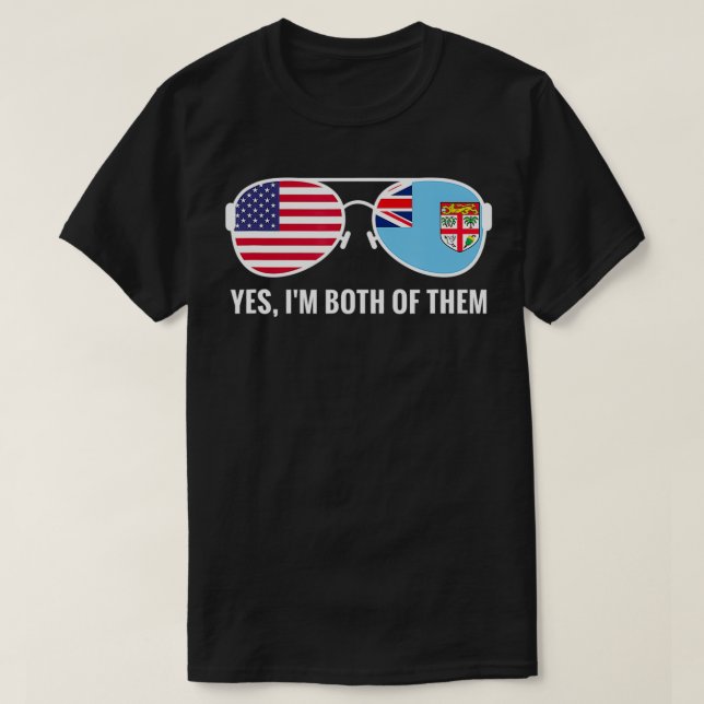 USA Fiji Flag Sonnenbrille Fijian Redneck  T-Shirt (Design vorne)