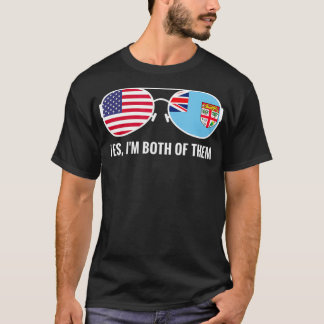 USA Fiji Flag Sonnenbrille Fijian Redneck T-Shirt