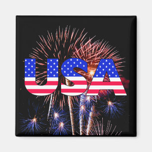 USA Fireworks Magnet