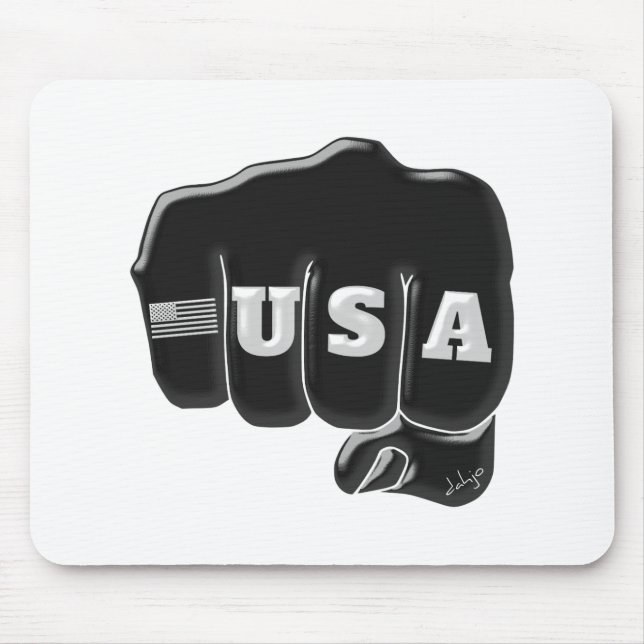USA Fist Bump mit amerikanischer Flagge Mousepad (Vorne)