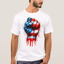 USA Fist Dripping Red T - Shirt