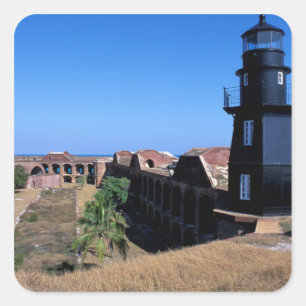 USA, FL, Florida Keys, Fort Jefferson, 1846, 2 Quadratischer Aufkleber