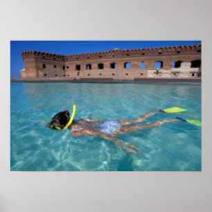 USA, FL, Florida Keys, Fort Jefferson, 1846, Poster
