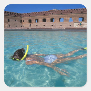 USA, FL, Florida Keys, Fort Jefferson, 1846, Quadratischer Aufkleber