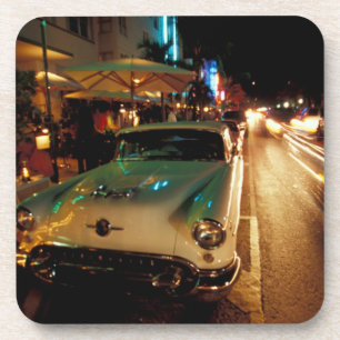 USA, FL, Miami, South Beach bei Nacht. 2 Untersetzer