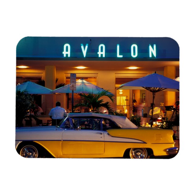 USA, FL, Miami, South Beach nachts. Magnet (Horizontal)