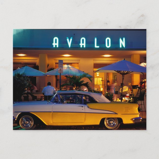 USA, FL, Miami, South Beach nachts. Postkarte (Vorderseite)