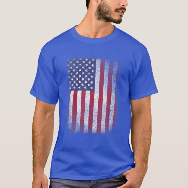 USA Flag 4th July American Red White Blue Star Str T-Shirt (Vorderseite)