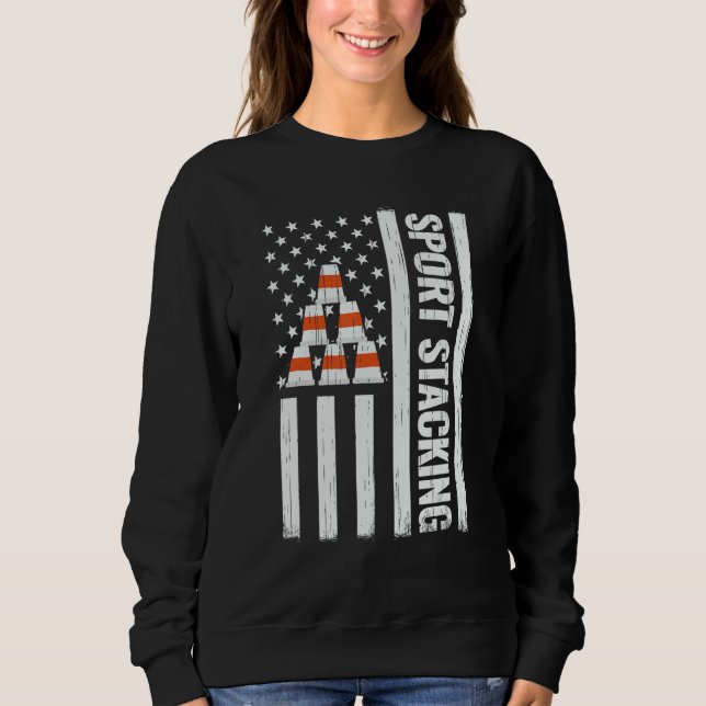 USA Flag 4th of July Sport Stacking cups speed cup Sweatshirt (Vorderseite)