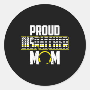 USA Flag 911 Dispatcher Mama 4. Juli Proud Disp Runder Aufkleber
