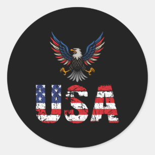 Usa Flag Adler 4. Juli 1776 Freiheit Independe Runder Aufkleber