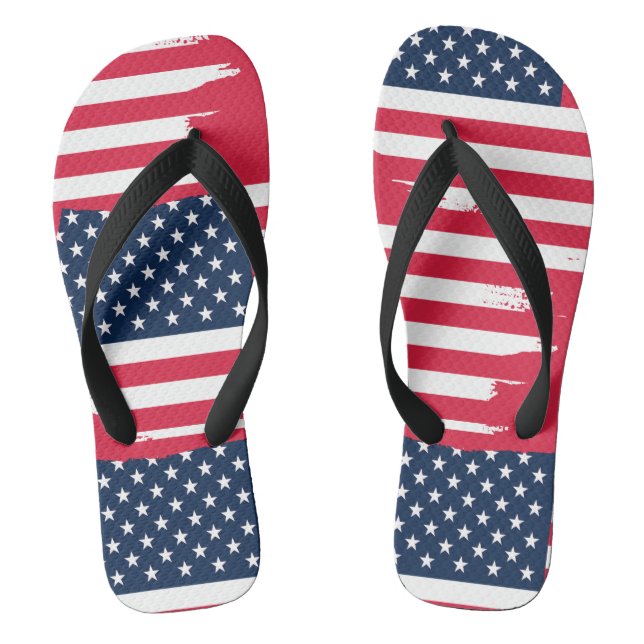 USA Flag alter grunge Flip Flops (Fußbett)