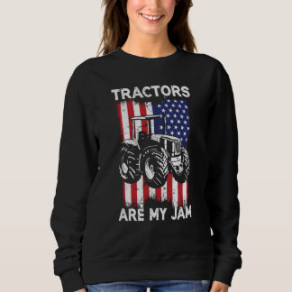 USA Flag America Farm Tractor Farming Life Farmer Sweatshirt