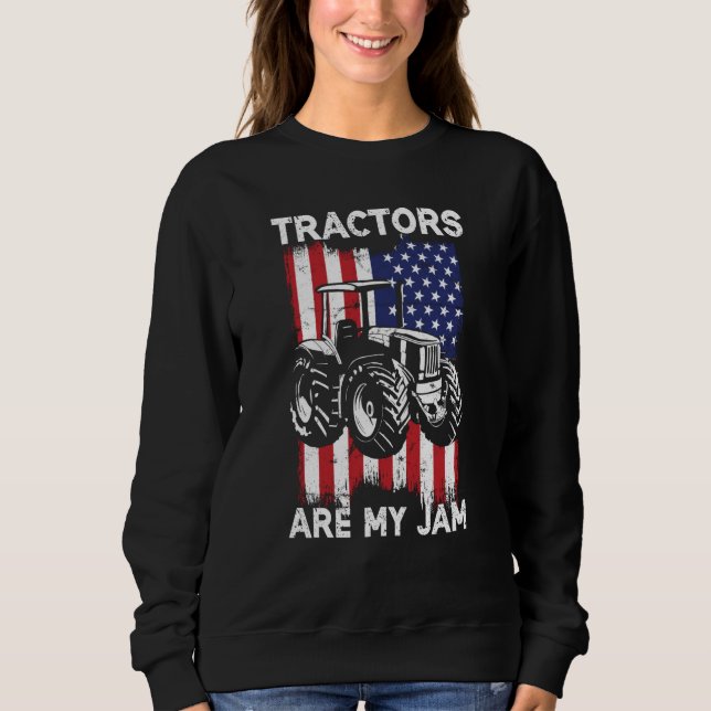 USA Flag America Farm Tractor Farming Life Farmer Sweatshirt (Vorderseite)