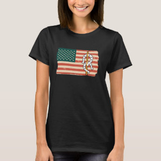 USA Flag America Flag Horseshoe Pitching T-Shirt