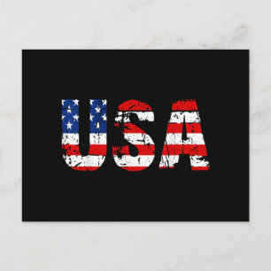 USA Flag American Flag US National Patriotic USA 4 Feiertagspostkarte