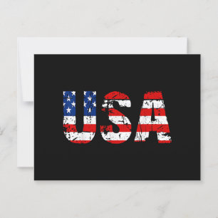 USA Flag American Flag US National Patriotic USA 4 Postkarte