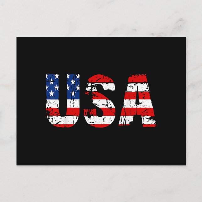 USA Flag American Flag US National Patriotic USA 4 Postkarte (Vorderseite)