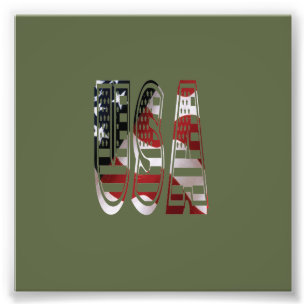 USA Flag American Logo Fotodruck