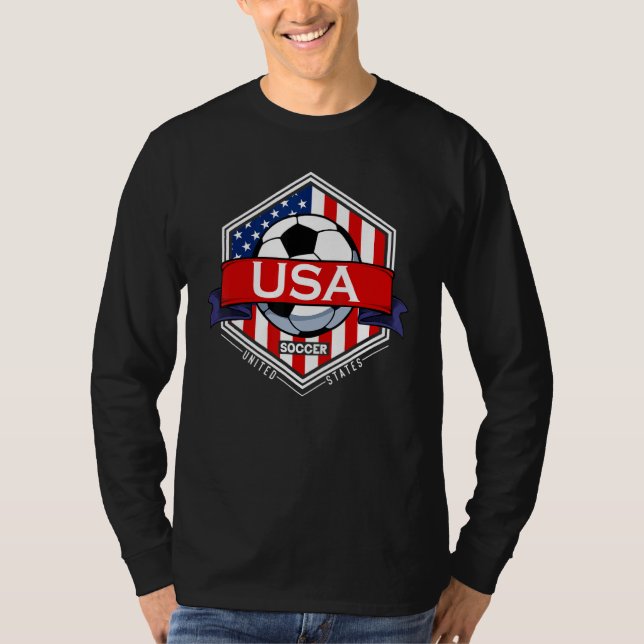 USA Flag American Patriotic Soccer Fan Player Foot T-Shirt (Vorderseite)