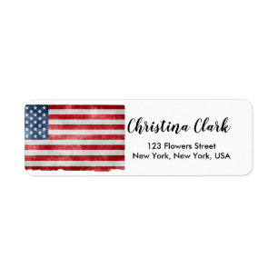 USA Flag American Personalisiert Custom Address
