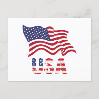 USA Flag Amerikanische USA 4. Feiertagspostkarte