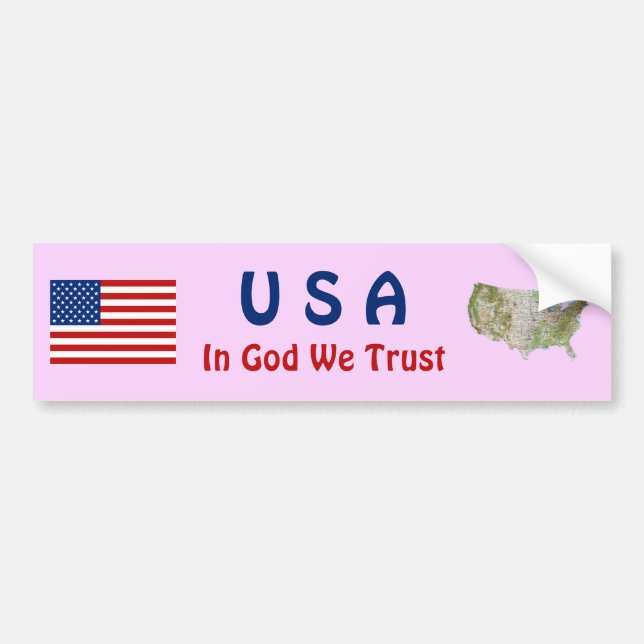 USA Flag and Map Autoaufkleber (Vorne)