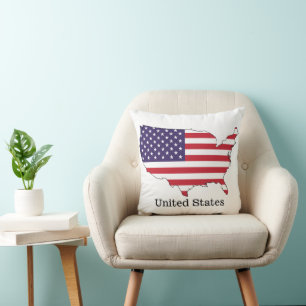 USA Flag and Map Souvenir Design Kissen