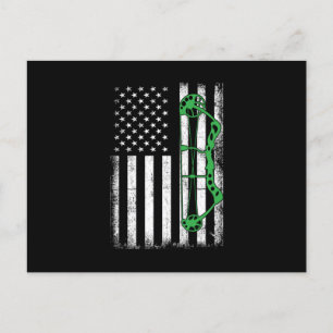 USA Flag Arrow Bow Archery Bowman Shooting Archer  Postkarte