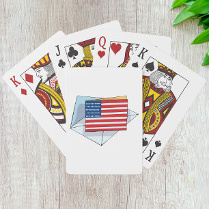 USA-Flag auf Karte Spielkarten