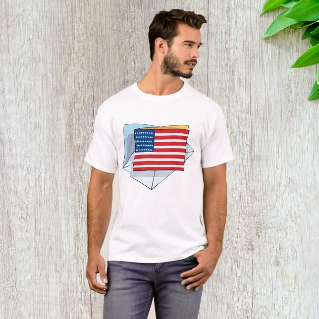 USA-Flag auf Karte T-Shirt (Von Creator hochgeladen)