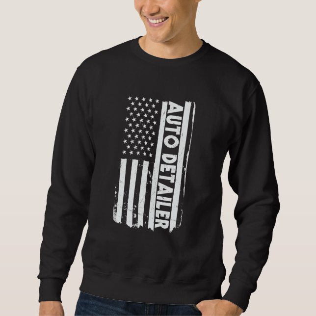 USA Flag Auto Detailer Apparel Car Polish America Sweatshirt (Vorderseite)