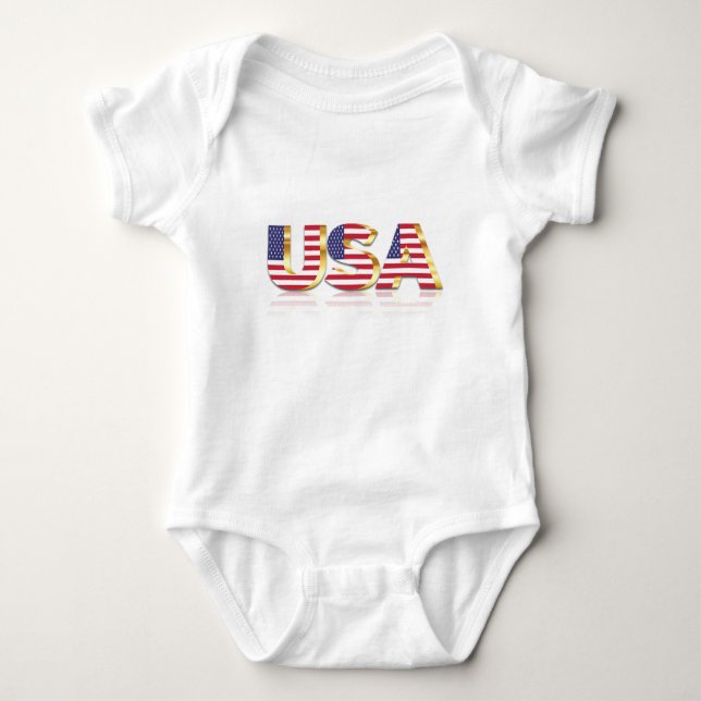 USA Flag Baby Bodysuit oder T - Shirt (Vorderseite)