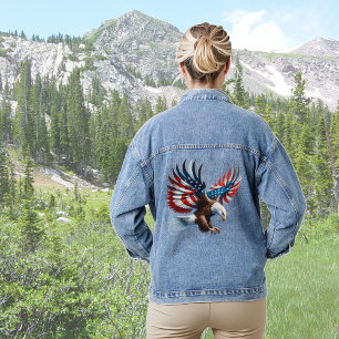 USA Flag Bald Eagle Jeansjacke
