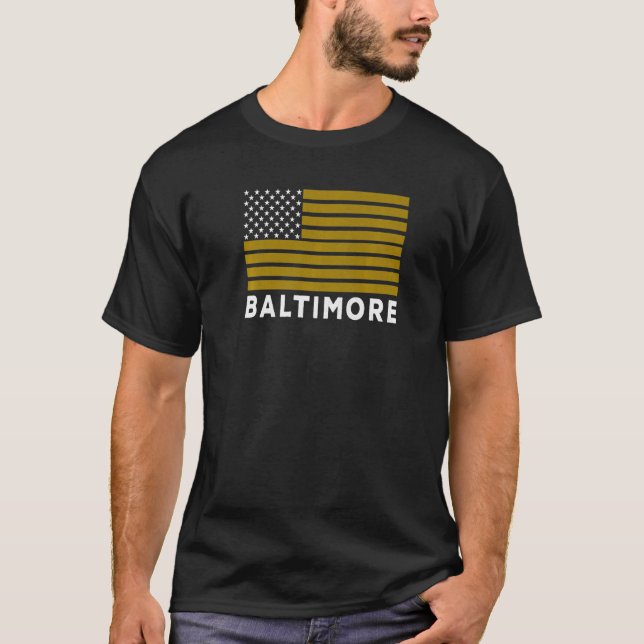 USA Flag Baltimore Purple Baltimore American Flag  T-Shirt (Vorderseite)