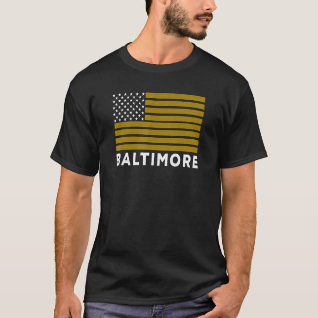 USA Flag Baltimore Purple Baltimore American Flag  T-Shirt (Vorderseite)