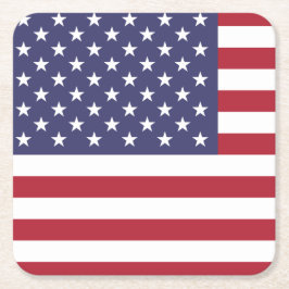 USA FLAG Beer mat, Rechteckiger Pappuntersetzer