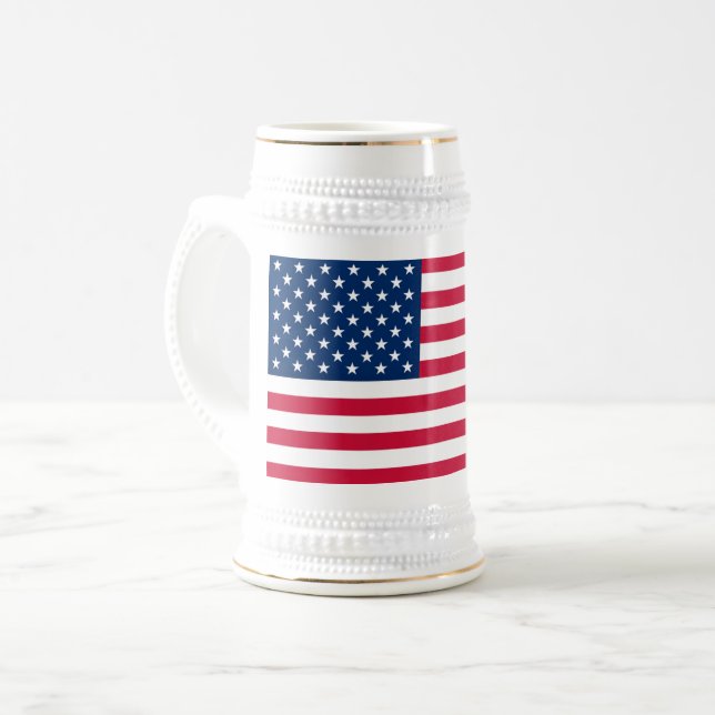 USA Flag Beer Stein USA Bierglas (Vorderseite Links)