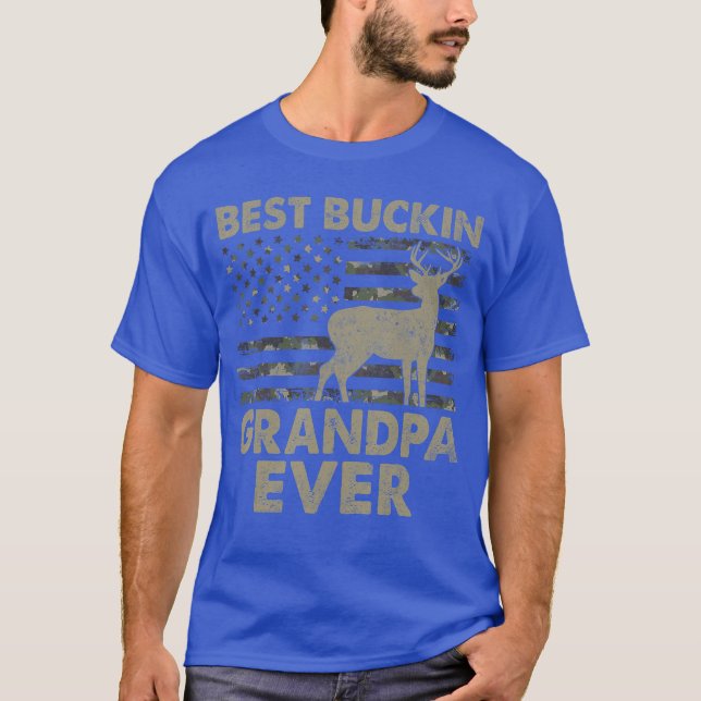 USA Flag Best Bucking Grandpa Ever Hunting Grandpa T-Shirt (Vorderseite)