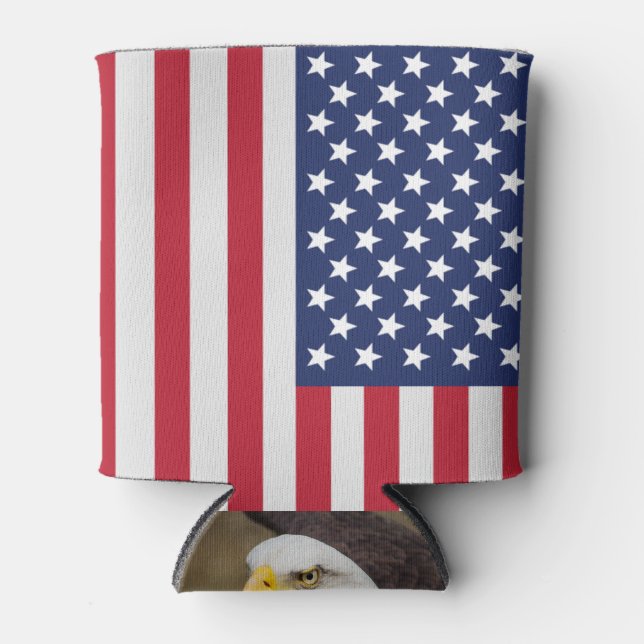 USA Flag Beverage Cooler - American Bald Eagle Dosenkühler (Vorderseite)