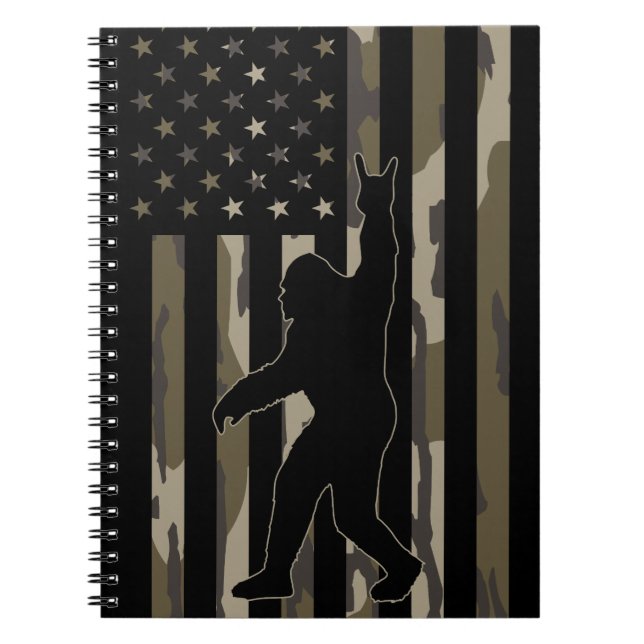 USA Flag Bigfoot Bottomland Camouflage Notizblock (Vorderseite)