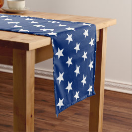 USA Flag Blue White Stars Cotton Table Runner Kurzer Tischläufer