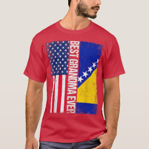 USA Flag & Bosnien und Herzegowina Flag Best Grand T-Shirt